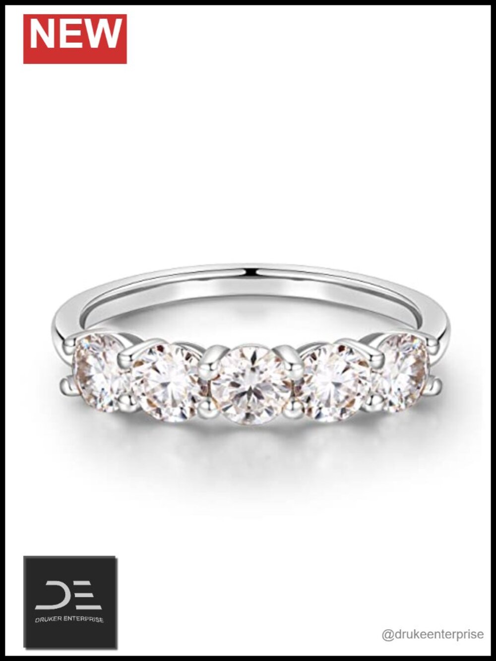 Moissanite Half Eternity Wedding Band 925 Sterling Silver 1.25ct Promise Ring